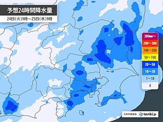 今日24日の関東　午後は激しい雷雨　道路の冠水など注意　26日にかけて大雨の恐れ