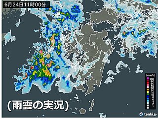 九州は24日夜の初め頃まで局地的に激しい雨　土砂災害に警戒　26日まで梅雨空続く