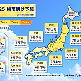 明日以降続々と梅雨明け　九州～近畿は6月下旬　関東甲信を含む東～北日本は7月上旬