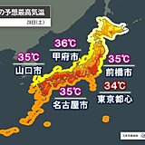 今日28日　広く真夏並みの暑さ　関東から西で35℃以上が続出　熱中症に警戒