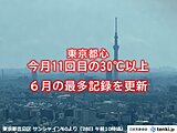 東京都心で6月の30℃以上の日数が過去最多に　今日28日に11回目の真夏日