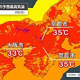 今日29日　大阪で33℃　京都と奈良で35℃予想　熱中症に厳重警戒を!
