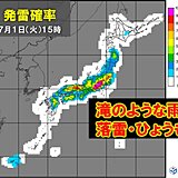 1日　関東甲信～東海など　滝のような雨・ひょうも　天気急変と熱中症に注意・警戒