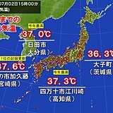 2日も真夏日600地点超え　宮崎県で7月1位の暑さも　夜も暑く夜間の熱中症に注意