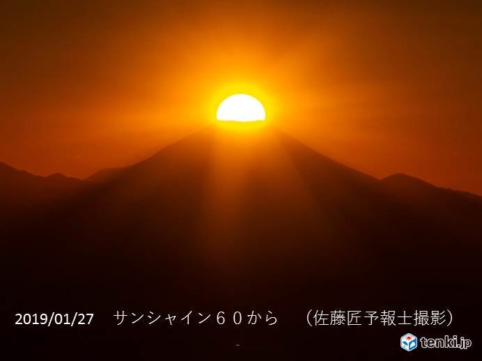 東京から眺める ダイヤモンド富士 日直予報士 19年01月27日 日本気象協会 Tenki Jp