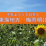 東海地方もかなり早い梅雨明け　盛夏到来もにわか雨や雷雨に注意　週間天気