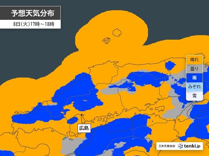 明日8日からは中国地方の日本海側でも夕立あり　久々の広範囲の雨は週明け14日か