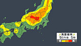 関東甲信は9日午後はゲリラ雷雨に警戒　局地的に滝のような雨も