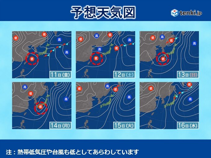 約2週間ぶりに梅雨前線が復活