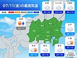 11日の関東は日差しも暑さも控えめ　最高気温は30℃に届かず猛暑収まる