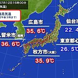 今日12日も関東は涼しく　明日13日は厳しい暑さが戻る　熱中症に注意