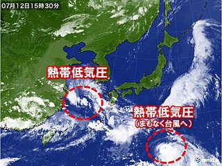 明日13日は西日本で激しい雨　土砂災害など警戒　ダブル熱帯低気圧の動きは?
