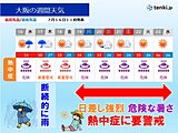 明日17日は警報級大雨の恐れ　3連休は日差し強烈　熱中症に要警戒　近畿の週間天気