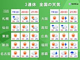 3連休　広く夏空　局地的に雷雲発達　屋外のレジャーは空模様の急変に注意