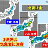 3連休は夏空広がり厳しい暑さ　山や川などのレジャーでは熱中症と天気急変に注意