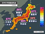 今日21日　北海道～九州で猛暑日続出　内陸部で危険な暑さ　熱中症に厳重警戒