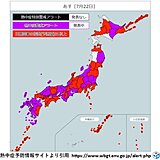21日は2週間ぶりに猛暑日200地点超え　明日22日も全国的に熱中症警戒アラート
