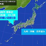 九州・沖縄　4月としては記録的な寒さ