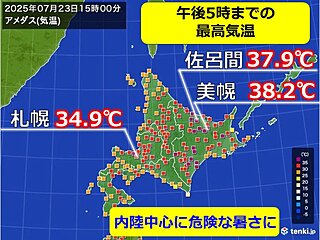 今日(23日)の道内は危険な暑さ　明日(24日)も熱中症に警戒を