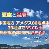 夏空と猛暑　中国地方は向こう一週間もまとまった雨なく猛烈な暑さが続く