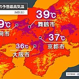 とにかく暑い近畿　今日26日は日本海側で39℃　来週は京都市など内陸部で40℃も