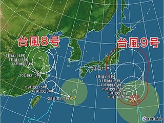 W台風が日本列島に影響　9号は8月はじめに関東接近の恐れ　8号は沖縄通過後も注意
