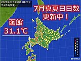 函館は7月の真夏日日数を更新中!　道内この先一週間の天気と気温変化は