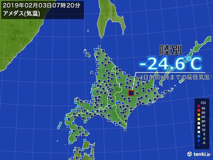 北海道　「冬」に-30度なしは4年ぶり