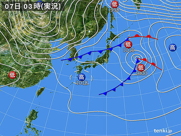 7日　春の陽気も傘がお守り　北は強烈寒気