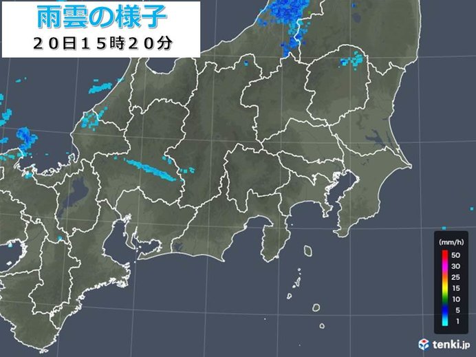 雨が降り出した関東　急な強い雨注意