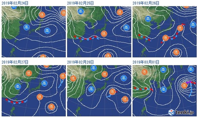 月曜日以降 スッキリしない天気に