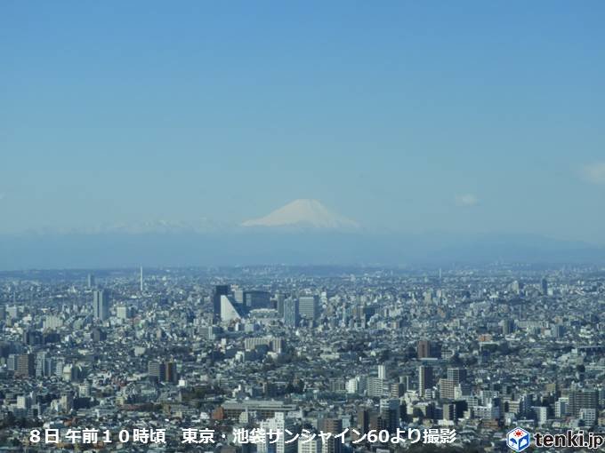 都心　今年初めて日照時間が10時間以上に