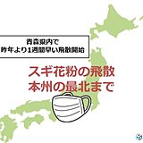 スギ花粉　本州最北の青森で飛散開始　昨年より早い