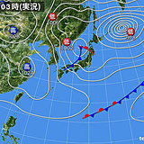 13日　強い寒気　北陸付近は急な強い雨　広く強風