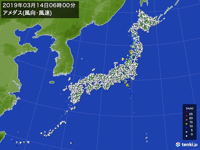 今朝　東北や北陸周辺で雪雲発達　風も強く荒れた天気_画像