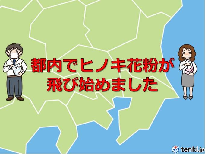 都内でヒノキ花粉が飛散開始　今年も多量飛散?