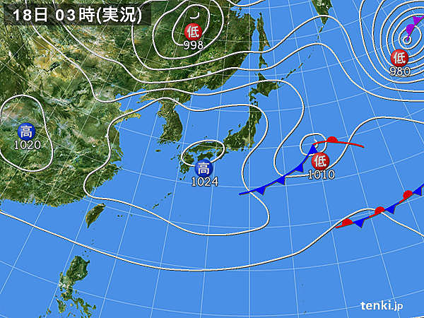 18日　桜のつぼみ膨らむ陽気　西は天気下り坂