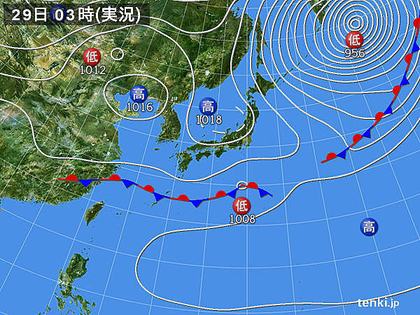 29日　東海以西は春本番　関東以北はヒンヤリ