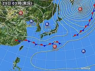29日　東海以西は春本番　関東以北はヒンヤリ