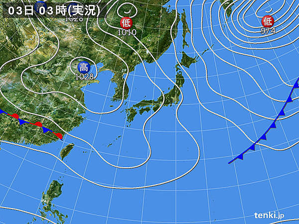 3日　寒気の影響残る　晴れる所もヒンヤリ