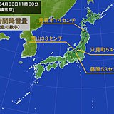 季節外れの寒気居座る　4月としては記録的な雪