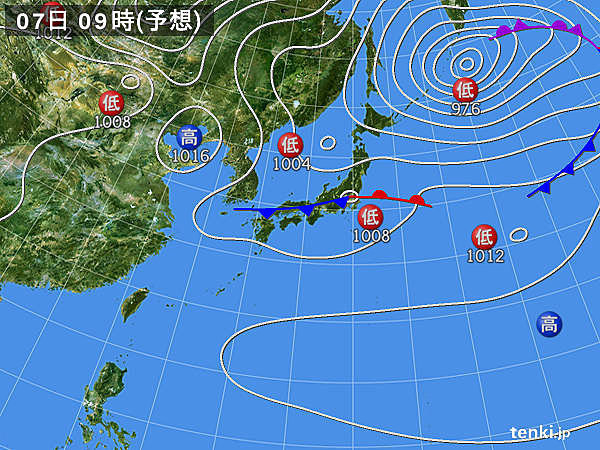 7日(日)の天気