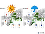 東海　週末のお出かけは　13日がオススメ