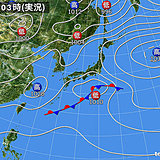 18日　関東や東北は冷たい雨