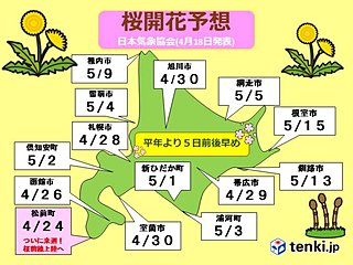 北海道　来週には桜前線上陸へ!