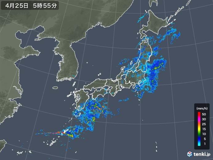 あちこち雨雲　局地的に発達　九州南部で激しい雨