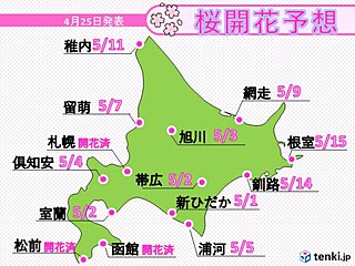 北海道 あすから湿り雪が積もる 桜はGWに続々開花