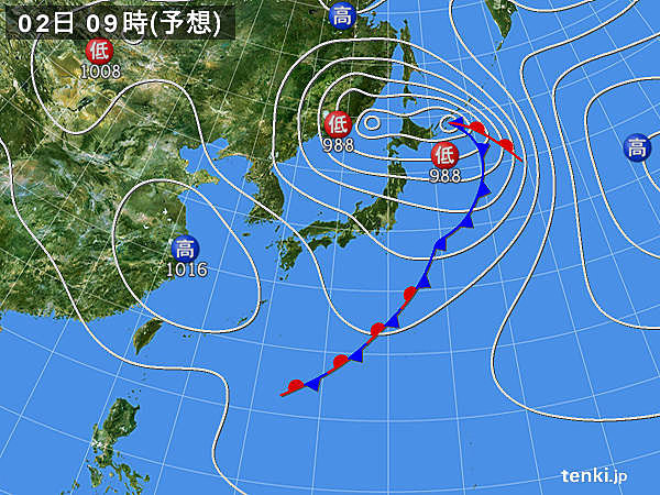 2日以降の天気　天気回復し行楽日和