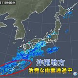 沖縄　活発な雨雲通過中　土砂災害に注意