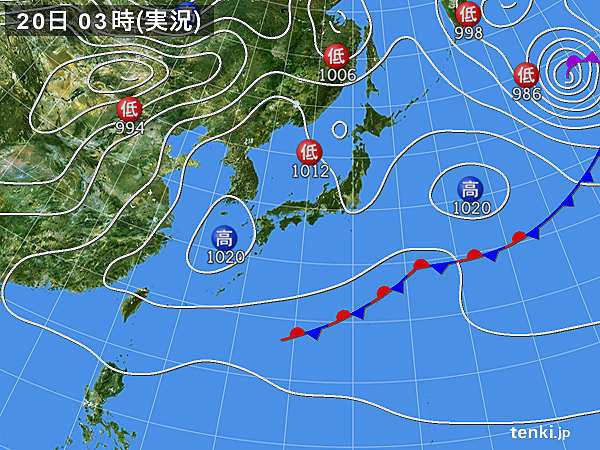 20日　広く夏日　九州では30度予想も